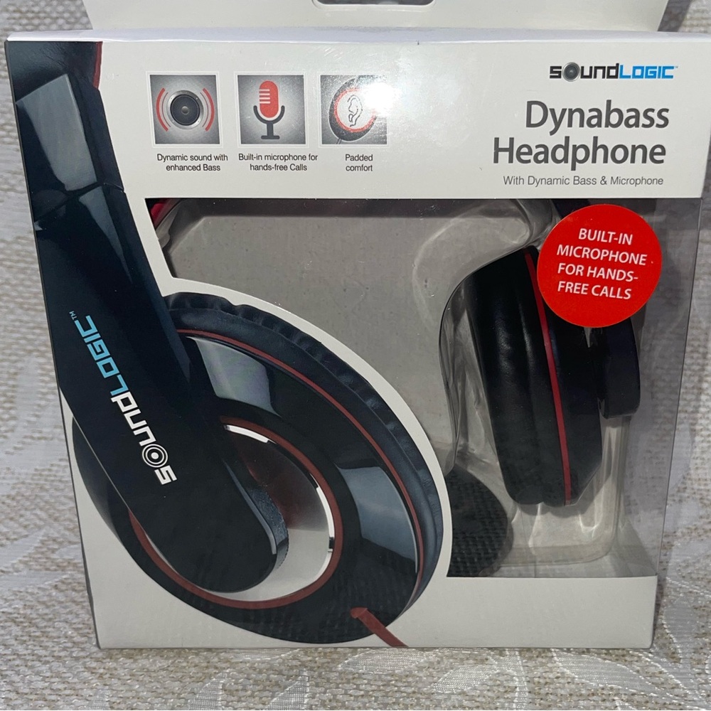 SoundLogic Dynabass Headphones - Black and Red